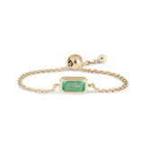 Emerald Adjustable Chain Ring 9k Gold