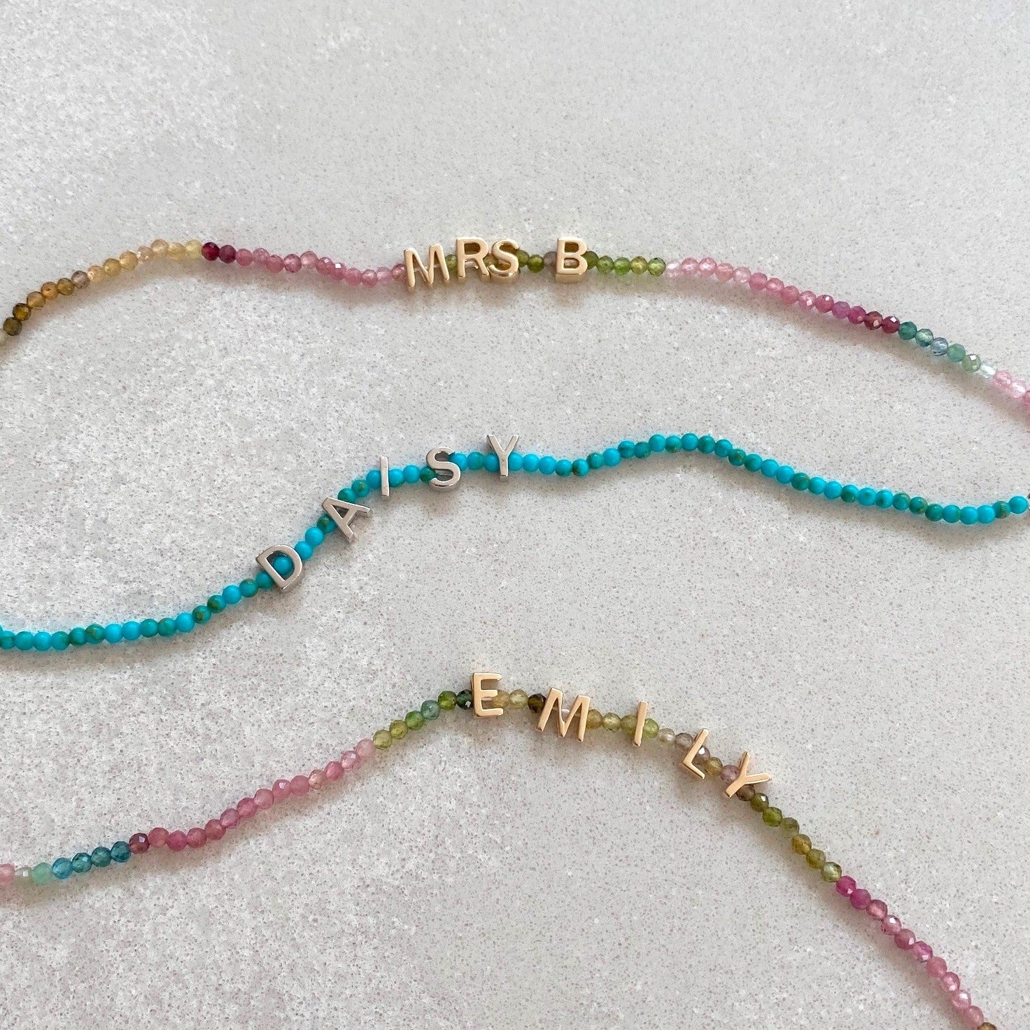 Personalised Beaded Bracelet Sterling Silver - Zohreh V. Jewellery