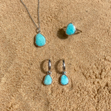 Amazonite Pebble Design Jewellery on sand