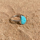 Amazonite Ring sterling Silver on sand