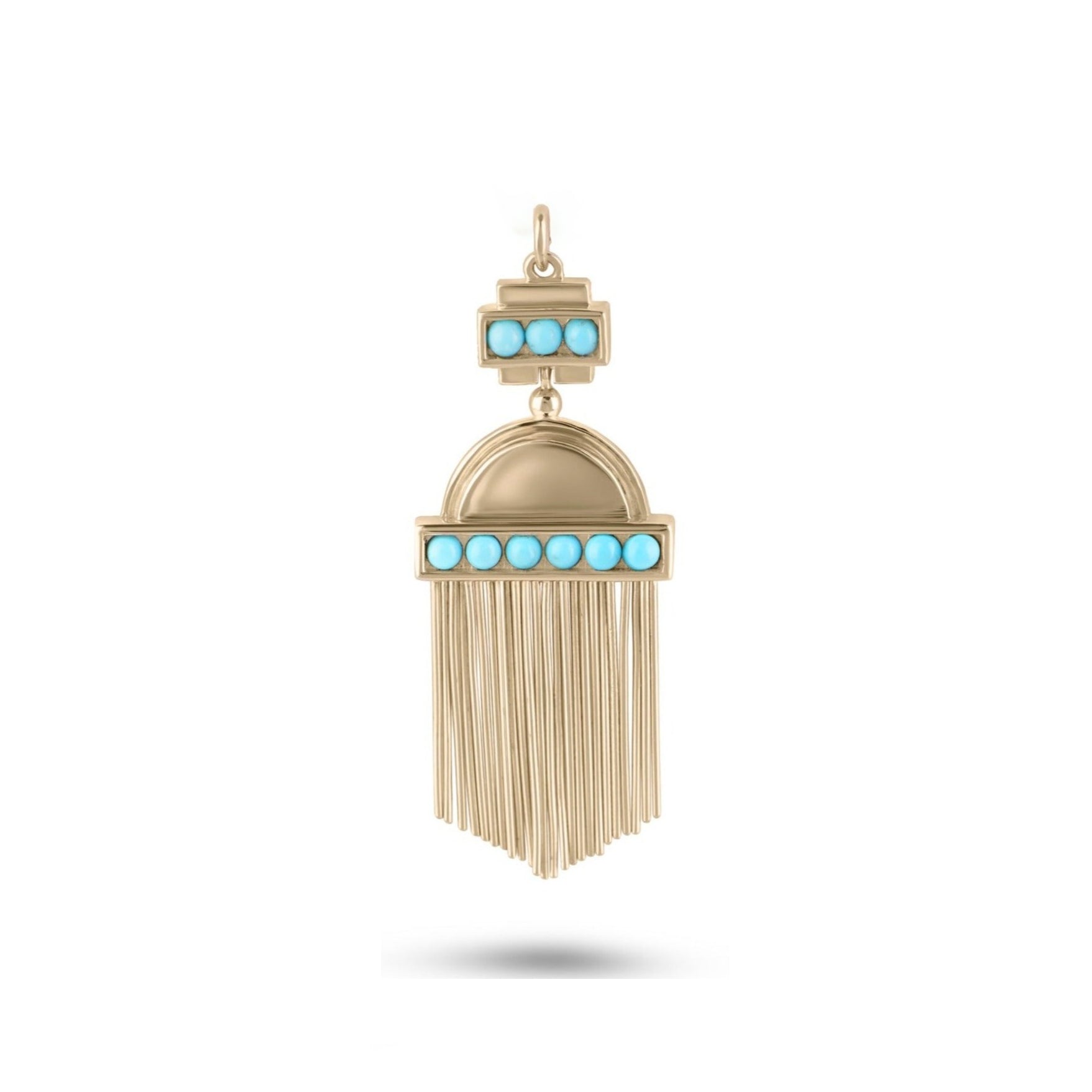 Turquoise pendant in gold