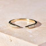 Diamond Open Ring 9k Gold on hard surface