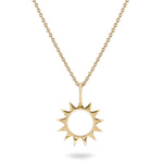Solid gold sunburst pendant