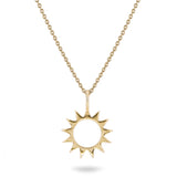 Solid gold sunburst pendant