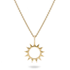 Solid gold sunburst pendant