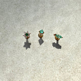 Emerald Arrow Flat Back Earring 9k Gold