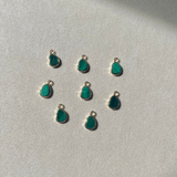 Malachite Pebble Earring Charm 9k Gold
