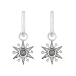 Limited Edition White Gold Star Hoops white background