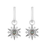 Limited Edition White Gold Star Hoops white background