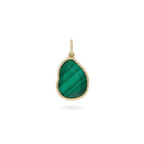Malachite Pebble Pendant 9k Gold