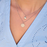 summer silver pendants on model
