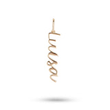 Personalised name pendant 9k gold white background
