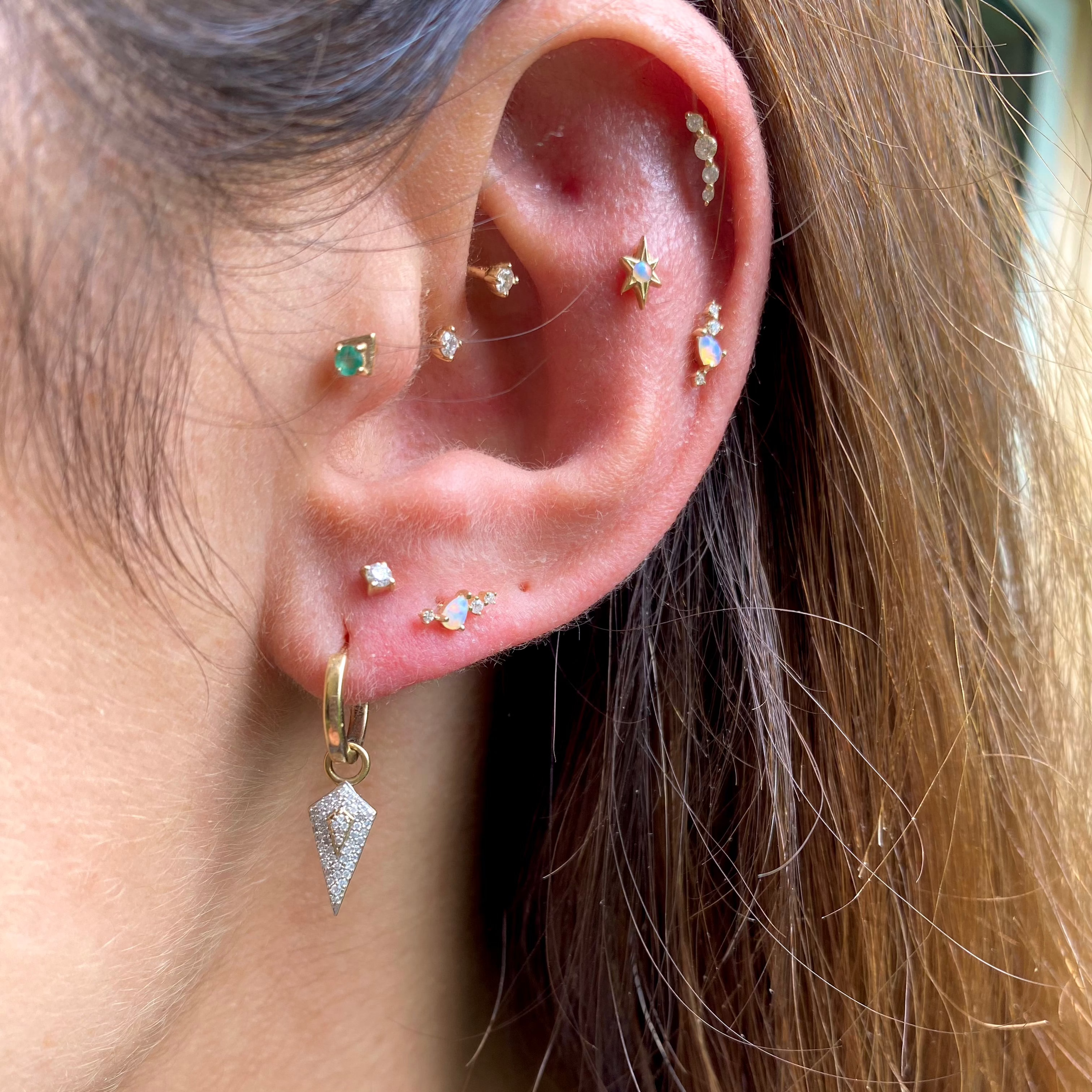 Piercing jewellery on ear