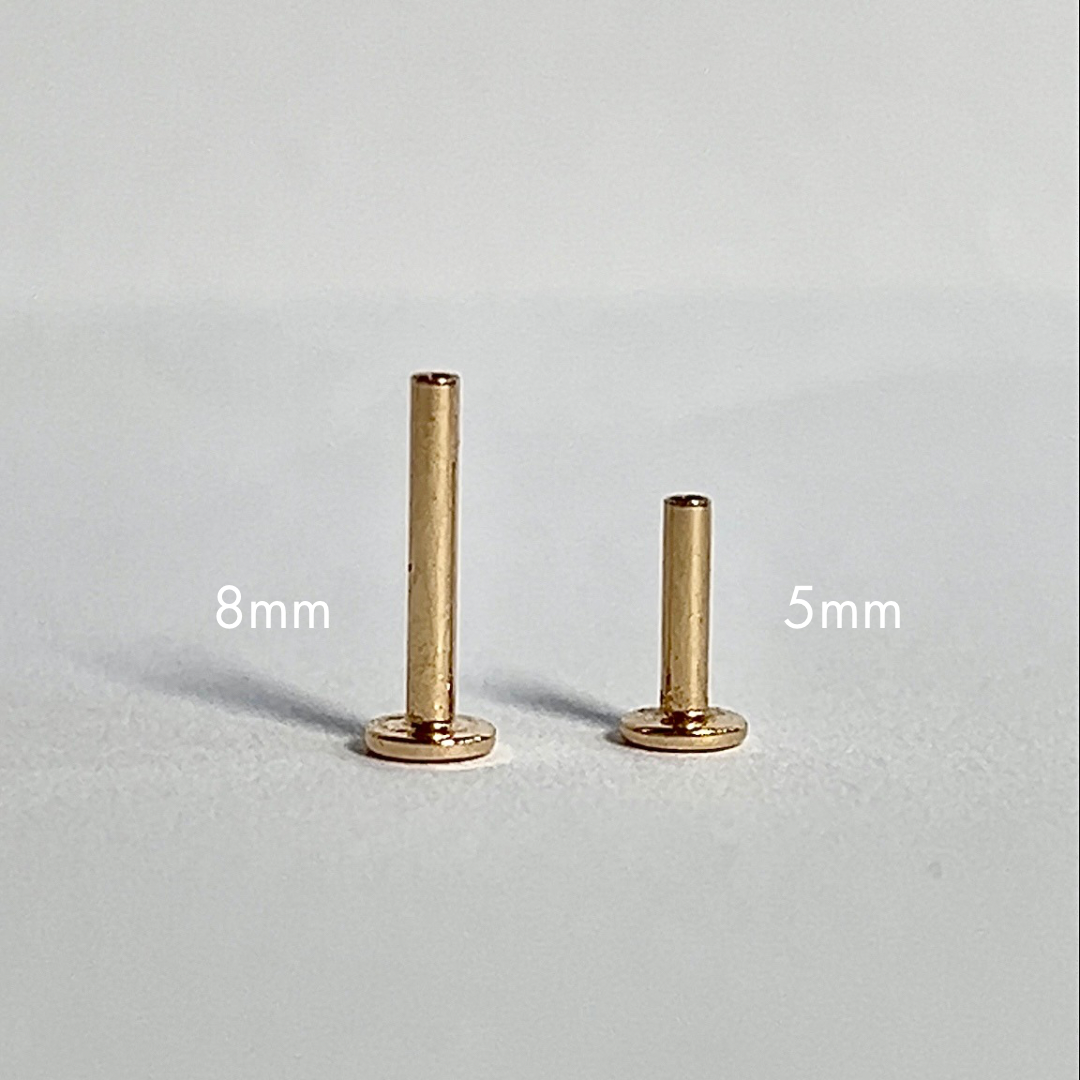 image of the post lengths available for flat backs earrings