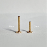 image of the post lengths available for flat backs earrings
