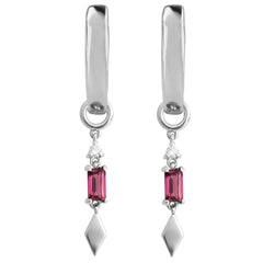 rhodolite hoops sterling silver