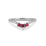 Rhodolite & White Sapphire Wishbone Silver white background
