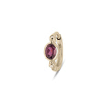 Rhodolite Garnet & White Sapphire Huggie Hoop Earring 9k Gold