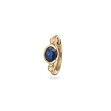 Sapphire Huggie Hoop Earring 9k Gold