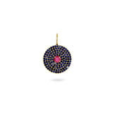 Sapphire & Ruby 9k gold pendant white background