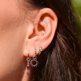 Silver jewellery on model