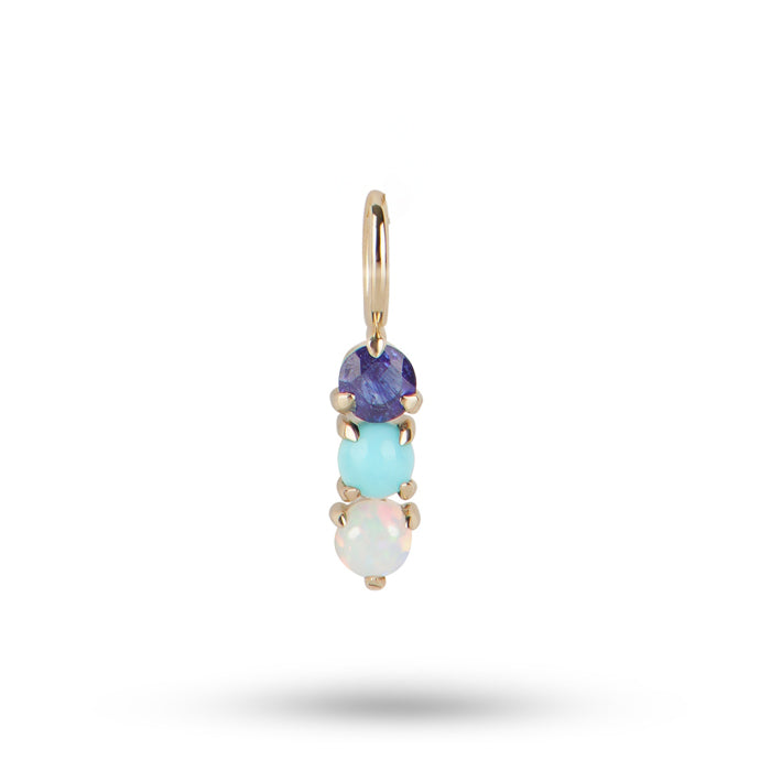 Trio Birthstone Pendant 9k Gold white background