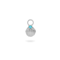 Turquoise Shell earring charm sterling silver white background