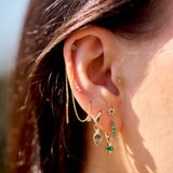 Emerald Arrow Flat Back Earring 9k Gold