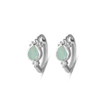 Amazonite sterling silver huggie earrings