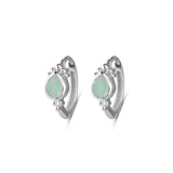 Amazonite sterling silver huggie earrings