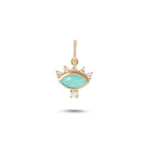 amazonite Eye Pendant 9k Gold