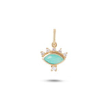 amazonite Eye Pendant 9k Gold
