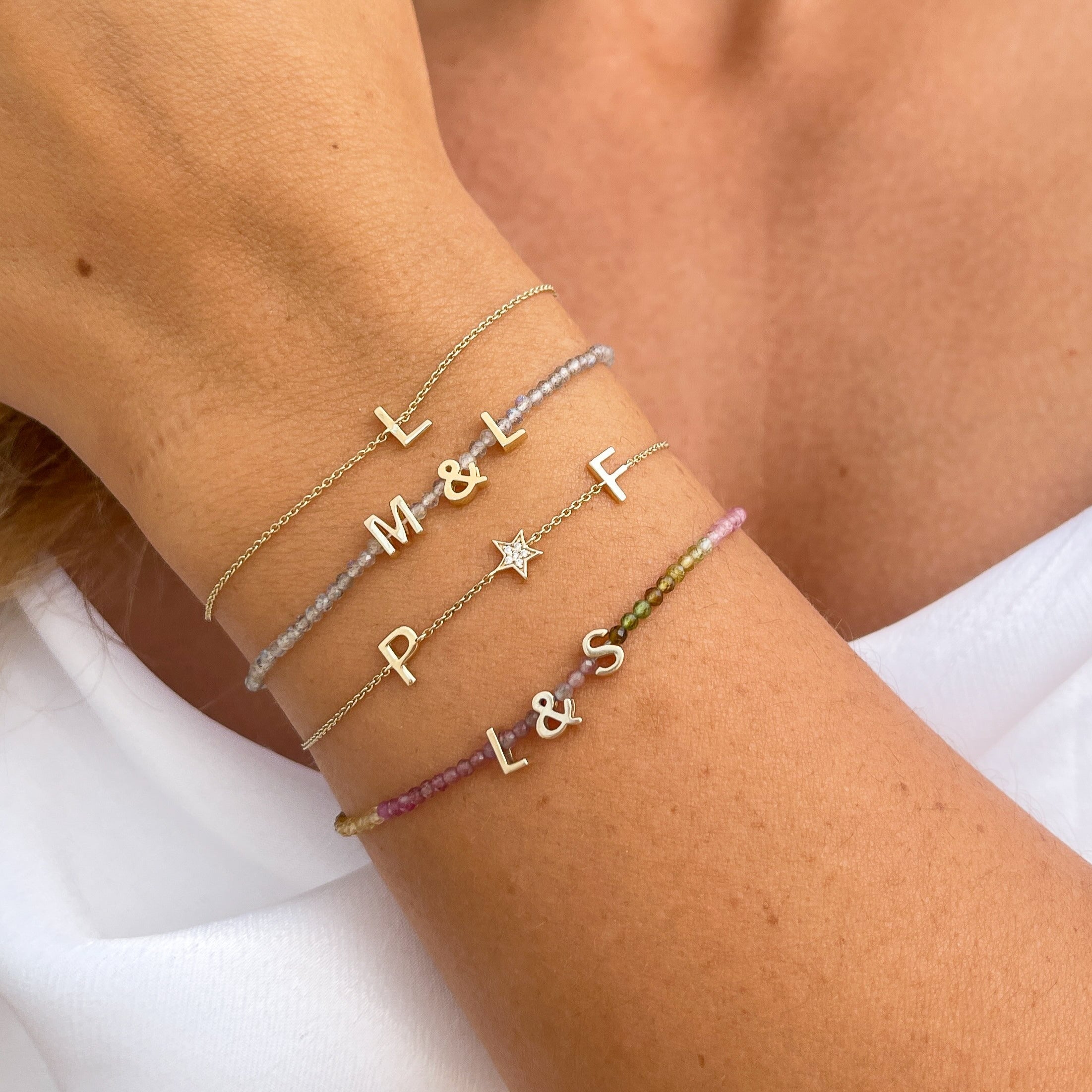 Personalised Beaded Bracelet Sterling Silver - Zohreh V. Jewellery
