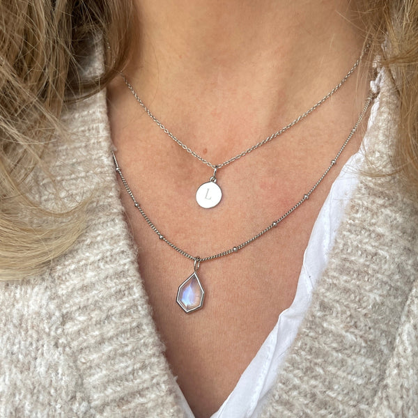 Moonstone Kite Necklace Sterling Silver