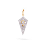 diamond rhombus pendant 9k gold white background