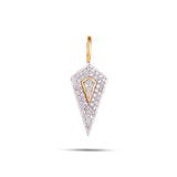 diamond rhombus pendant 9k gold white background