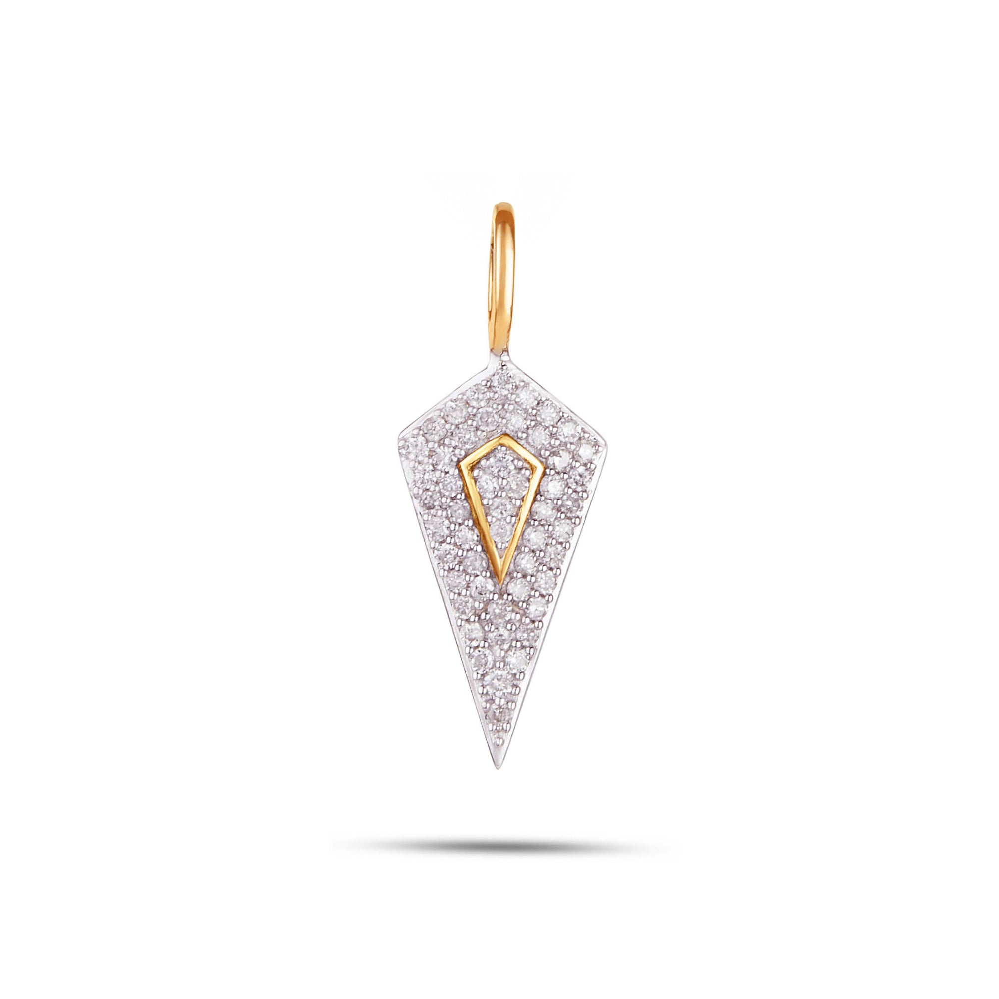 diamond rhombus pendant 9k gold white background