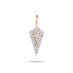 diamond rhombus pendant 9k gold white background
