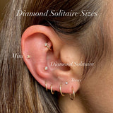 Mini Diamond Solitaire Flat Back 9k Gold