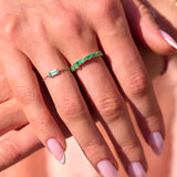 emerald solid gold rings on hand