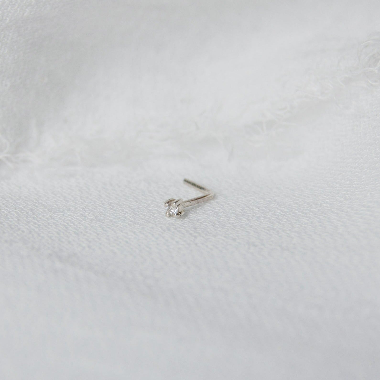 mini diamond nose stud still life