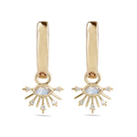 moonstone solid gold hoops