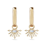moonstone solid gold hoops