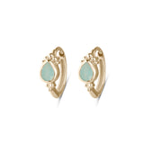 Amazonite Boho Huggie Hoop Earring Pair 9k Gold