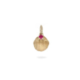 Ruby Shell Pendant 9k Gold