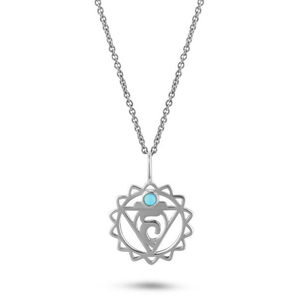 Throat Chakra Necklace Sterling Silver