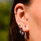 natural stones on silver jewellery