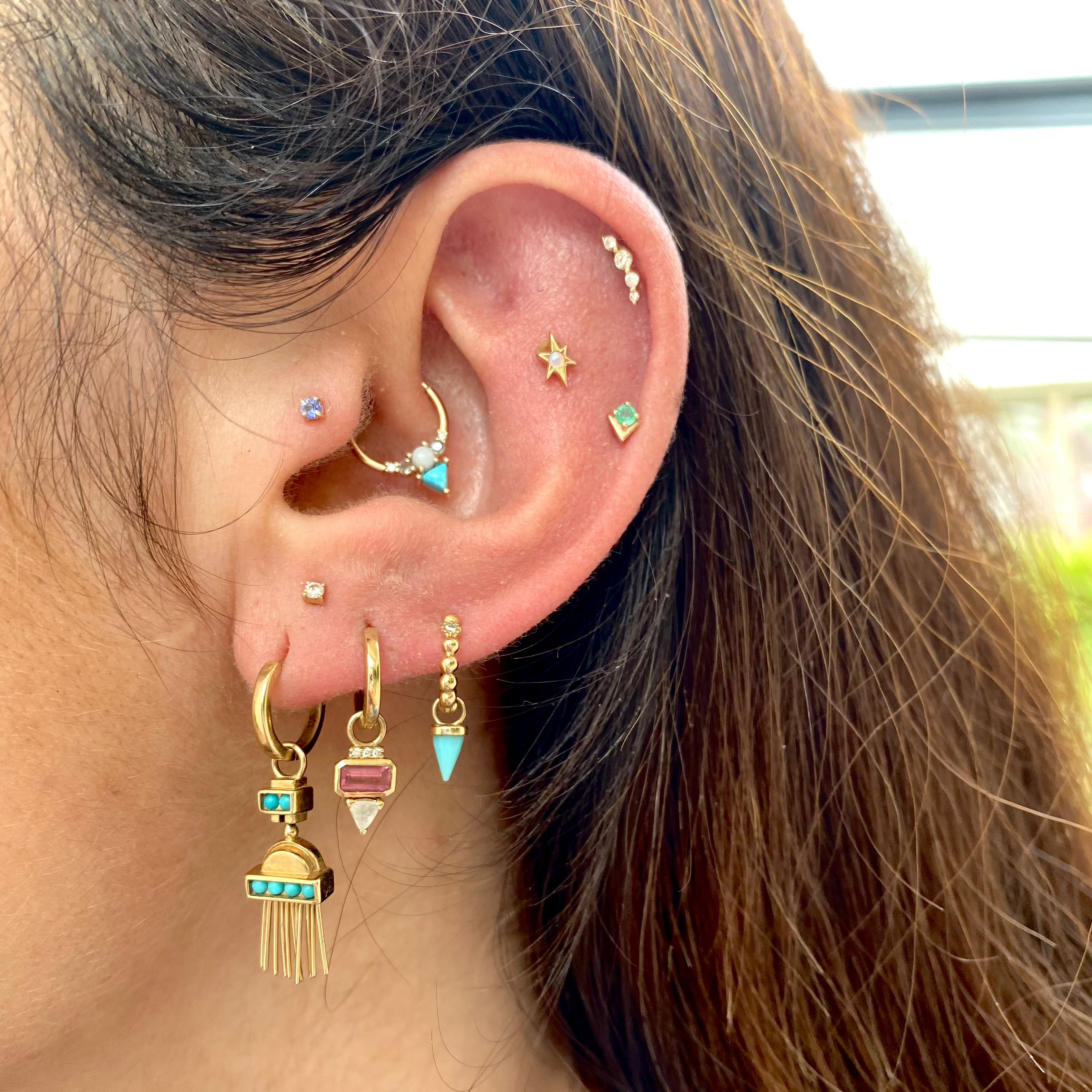 piercing jewellery on model