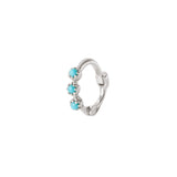 Mini Turquoise Trilogy Huggie Hoop Earring Sterling Silver
