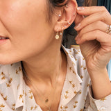 Diamond Charm Hoop Earrings 9k Gold